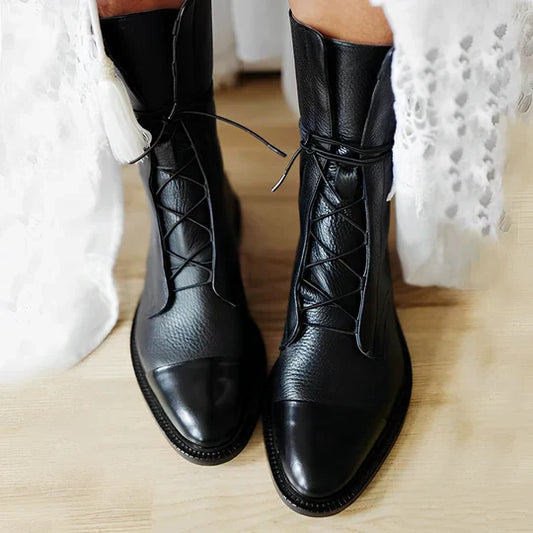 Tatum | Calf Length Lace-Up Boots for Stylish Comfort