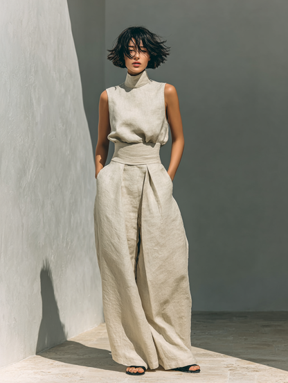 Vera | Sleeveless Top and Wide Leg Pants Set