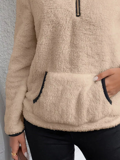 Helen | Women's Half-Zip Fleece Pullover Teddy Jumper