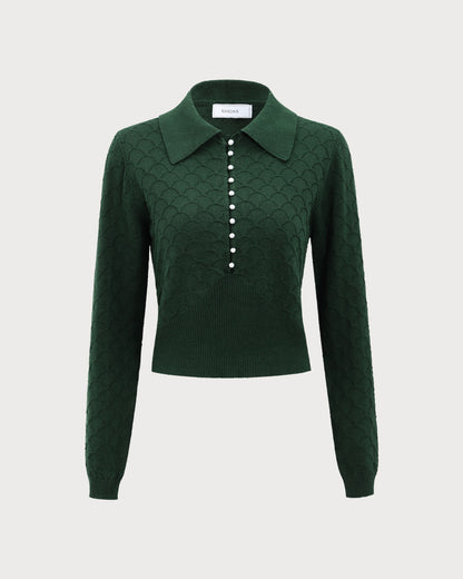Noor | Women's Lapel Ribbed Textured Knit Top