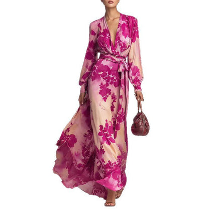 Aurora | Floral Chiffon Maxi Dress Women