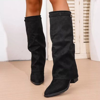 Shannon | Point Toe Block Heels Boots