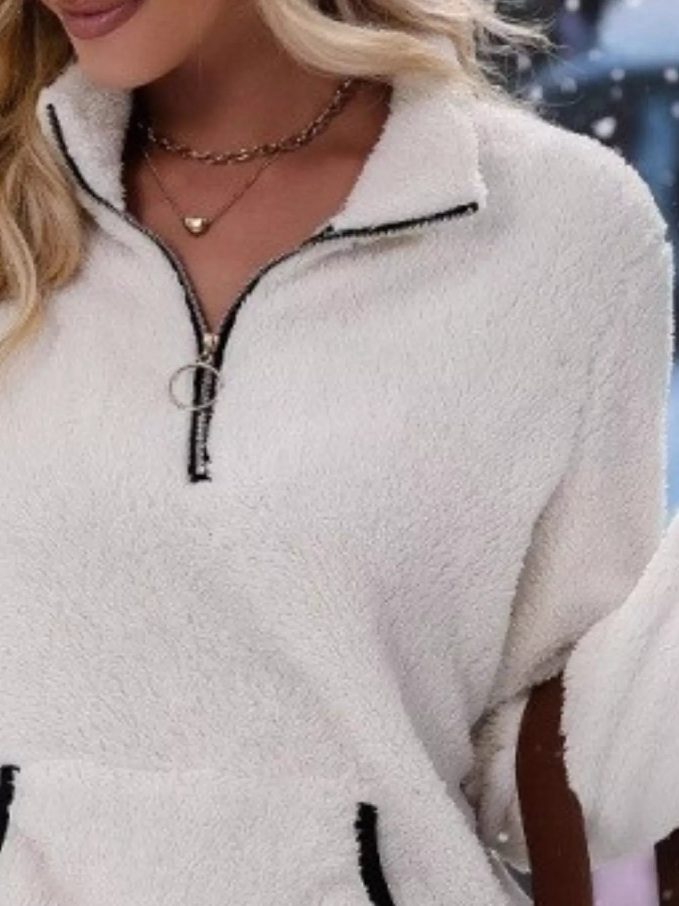 Helen | Women's Half-Zip Fleece Pullover Teddy Jumper