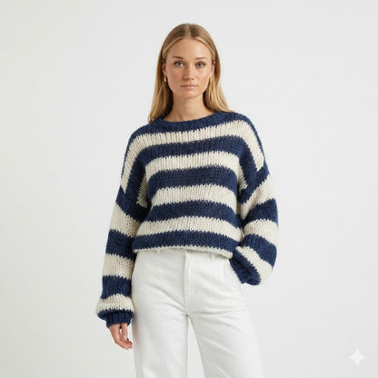 Amelie | Oversized Striped Knit Sweater