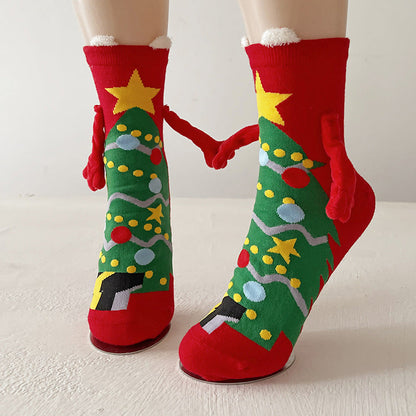 Truffle | Christmas Socks Magnetic Hands Red Heel