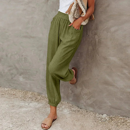 Skye | Women's Summer Pants with High Waist – Lightweight, Breathable & Comfortable with Pockets