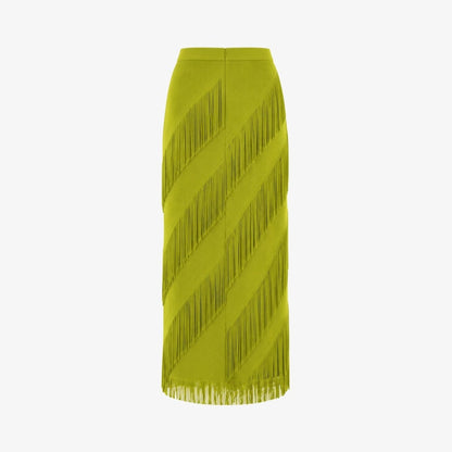 Cintia | Women's Tiered Fringe Maxi Skirt