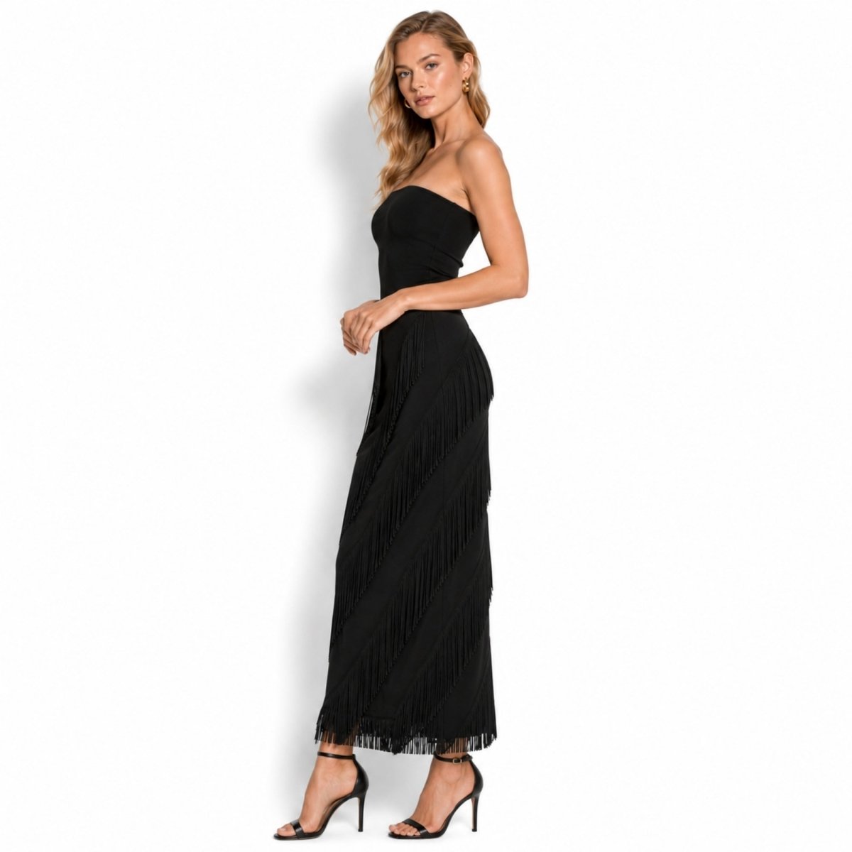 Cintia | Women's Tiered Fringe Maxi Skirt