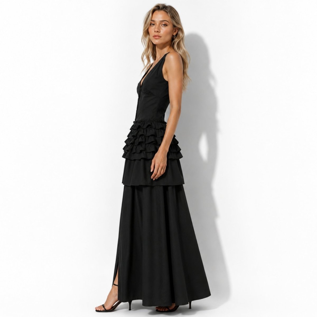 Zeva | Women's Tiered Ruffle Midi Dress