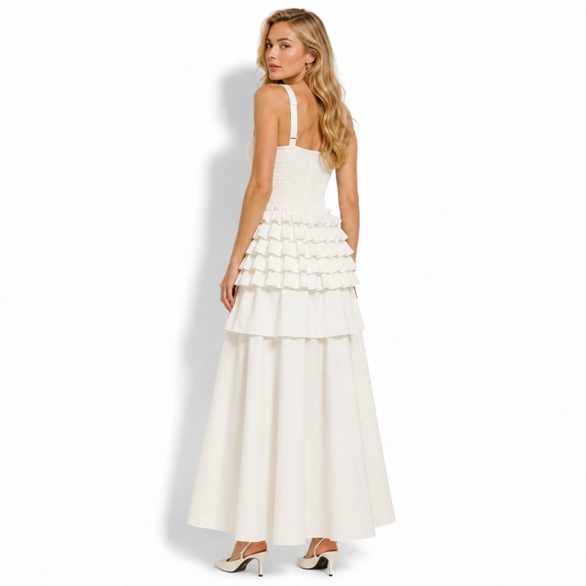 Zeva | Women's Tiered Ruffle Midi Dress