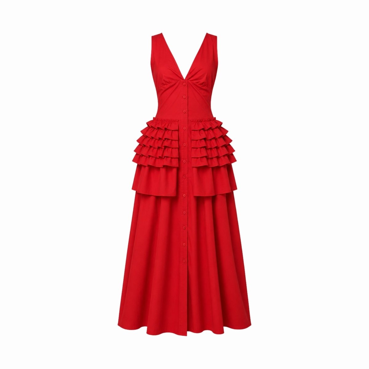 Zeva | Women's Tiered Ruffle Midi Dress