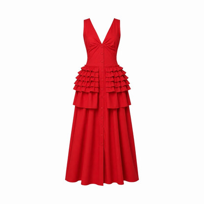 Zeva | Women's Tiered Ruffle Midi Dress