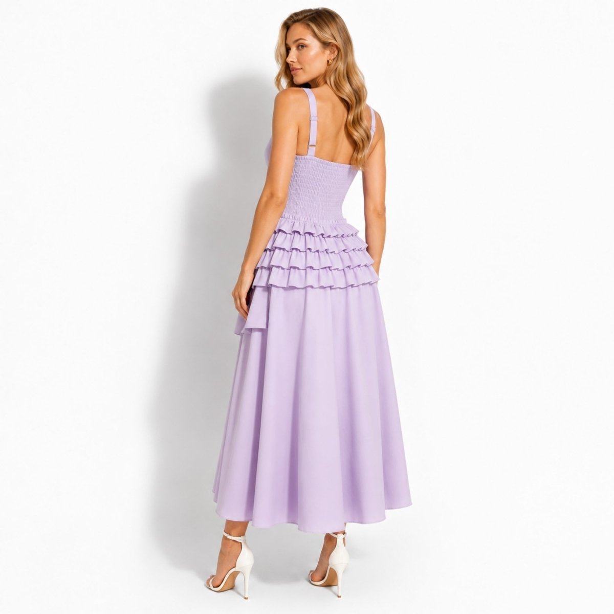 Zeva | Women's Tiered Ruffle Midi Dress
