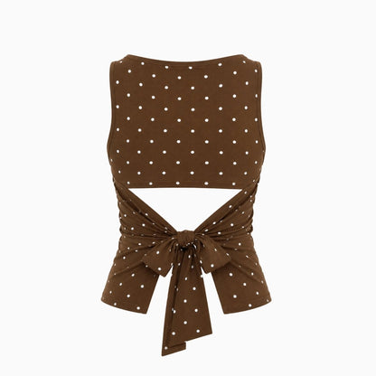Faelina | Women's Polka Dot Open Back Top