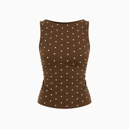 Faelina | Women's Polka Dot Open Back Top