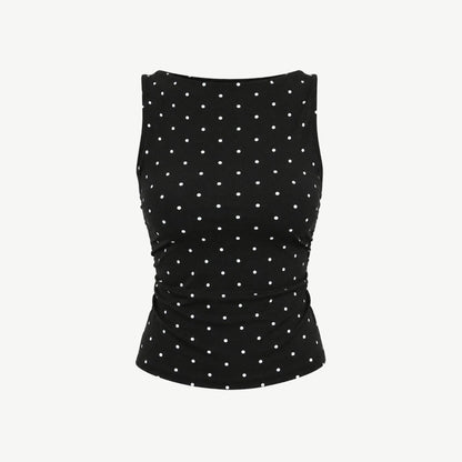 Faelina | Women's Polka Dot Open Back Top