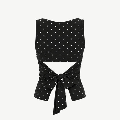 Faelina | Women's Polka Dot Open Back Top