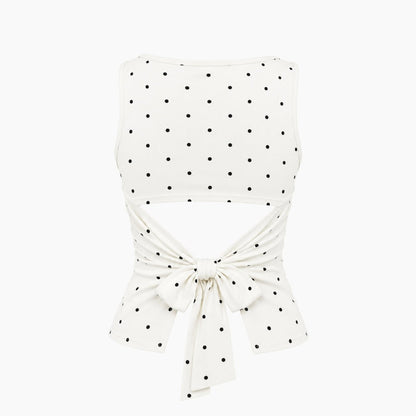Faelina | Women's Polka Dot Open Back Top