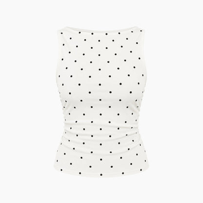 Faelina | Women's Polka Dot Open Back Top