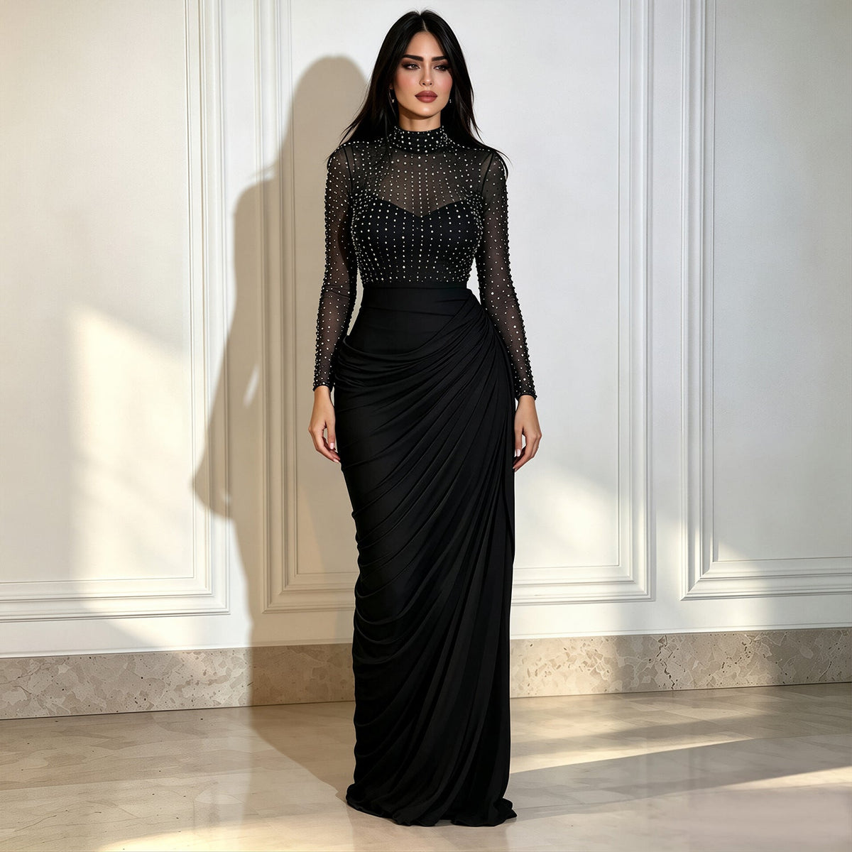 Formal Beaded Maxi Dress For Women