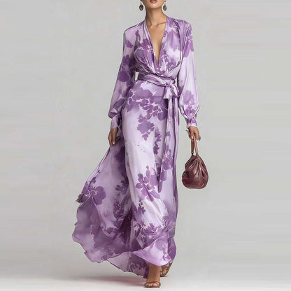 Aurora | Floral Chiffon Maxi Dress Women