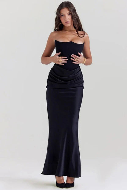 Sloane | Satin Corset Floor-Length Gown