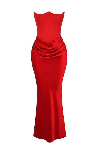 Sloane | Satin Corset Floor-Length Gown