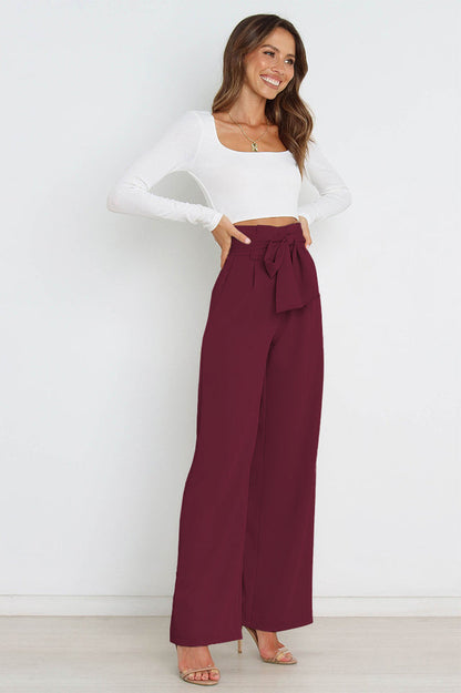 Cosima | High-Waist Wide Leg Knit Trousers