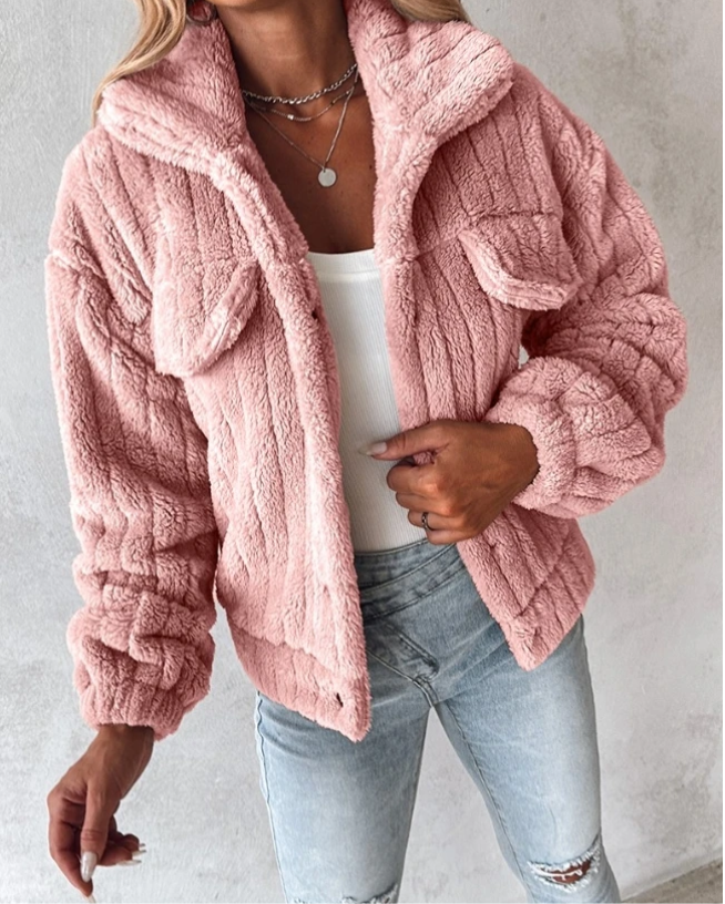 Lori | Women's Sherpa Button-Front Casual Jacket