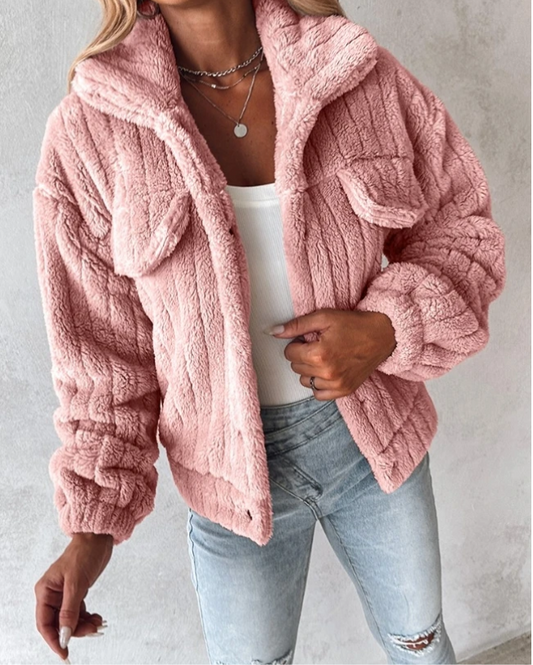 Lori | Women's Sherpa Button-Front Casual Jacket