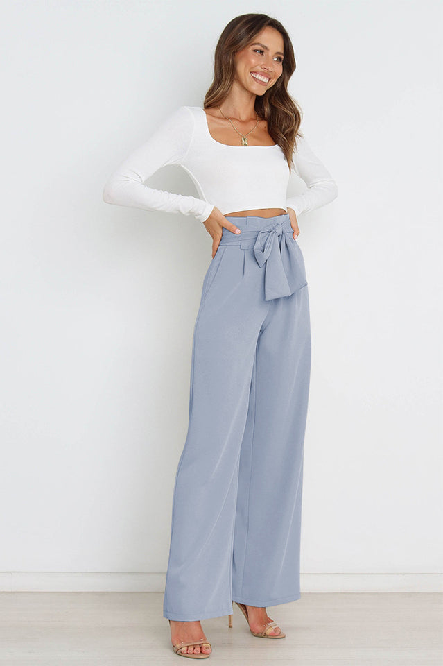 Cosima | High-Waist Wide Leg Knit Trousers