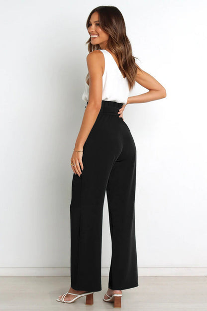 Wren | High Waist Wide Leg Linen Trousers