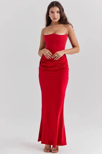 Sloane | Satin Corset Floor-Length Gown