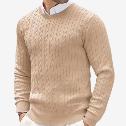 Robin | Men's Crew Neck Cable Knit Sweater