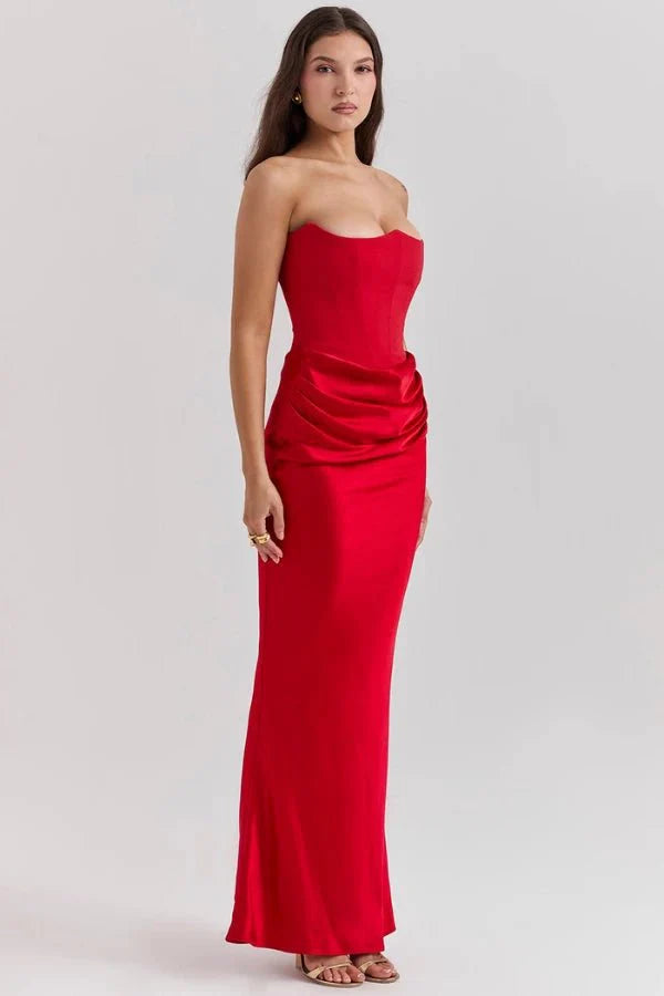 Sloane | Satin Corset Floor-Length Gown