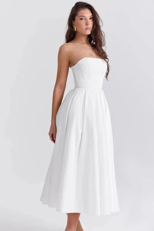 Aneri | Strapless Corset Midi Sundress