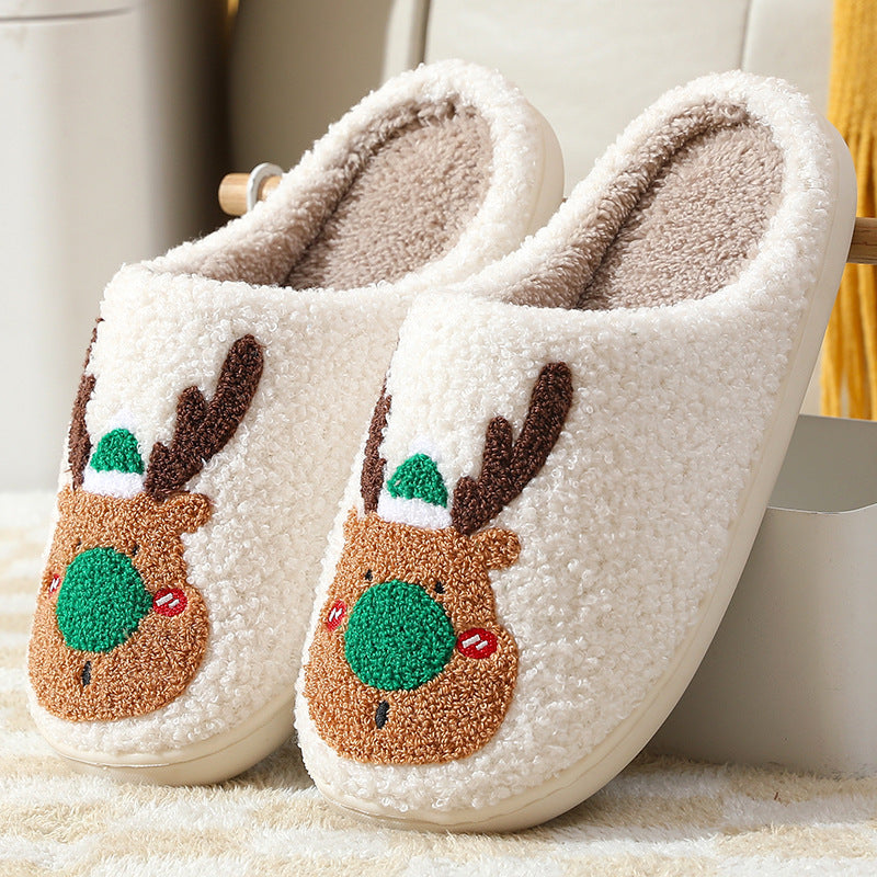 Belle | Christmas Slippers Reindeer Face Slip On