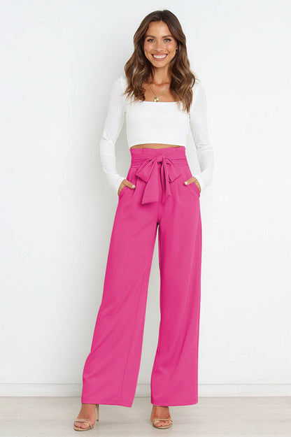 Cosima | High-Waist Wide Leg Knit Trousers