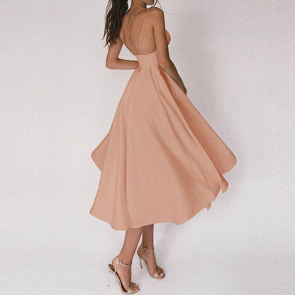 Flarova | Flared Skirt Structured Bodice Strap Midi Dress