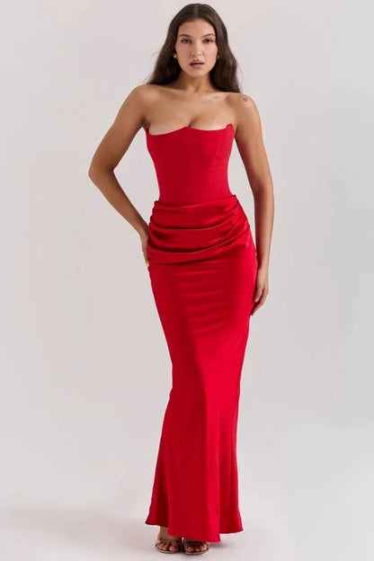 Sloane | Satin Corset Floor-Length Gown