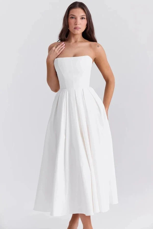 Aneri | Strapless Corset Midi Sundress