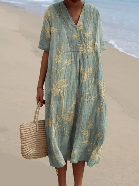 Floravia | Floral Flowy Lightweight Holiday Maxi Dress