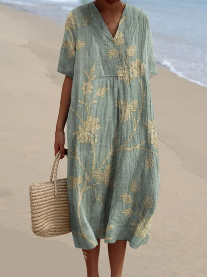 Floravia | Floral Flowy Lightweight Holiday Maxi Dress