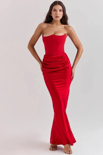 Sloane | Satin Corset Floor-Length Gown