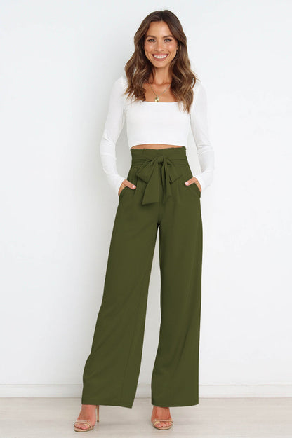 Wren | High Waist Wide Leg Linen Trousers
