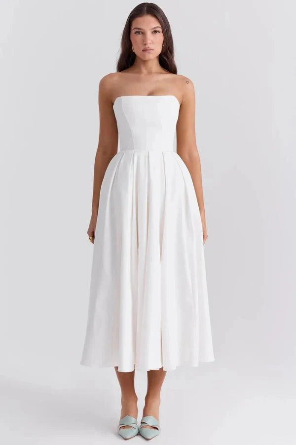 Aneri | Strapless Corset Midi Sundress