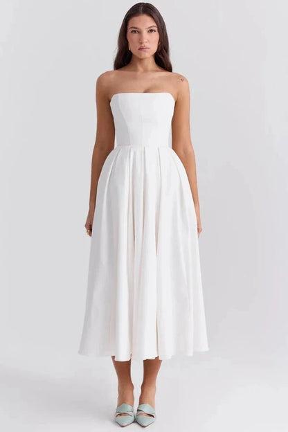 Aneri | Strapless Corset Midi Sundress
