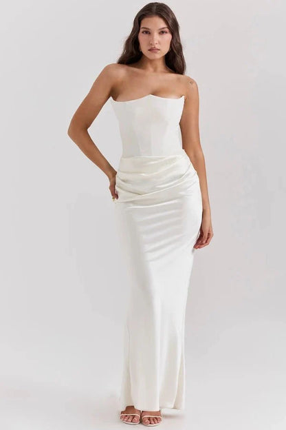 Sloane | Satin Corset Floor-Length Gown
