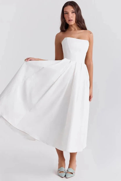 Aneri | Strapless Corset Midi Sundress
