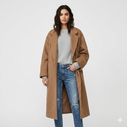 Amelie | Oversized Wool-Blend Long Coat